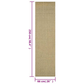 vidaXL Dywanik, naturalny sizal, 66x250 cm, zielony