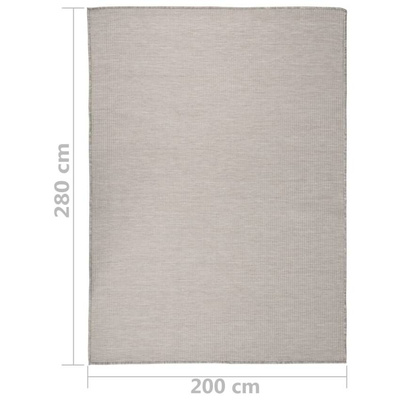 vidaXL Dywan zewnętrzny o płaskim splocie, 200x280 cm, taupe