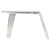 vidaXL Biurko Aviator, srebrne, 112 x 50 x 76 cm, metalowe