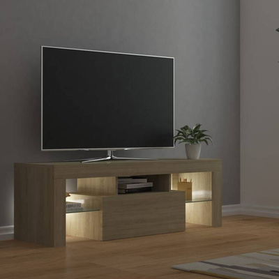 vidaXL Szafka pod TV z oświetleniem LED, dąb sonoma, 120x35x40 cm wariant 4