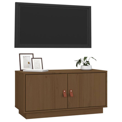 vidaXL Szafka pod TV, miodowy brąz, 80x34x40 cm, lite drewno sosnowe