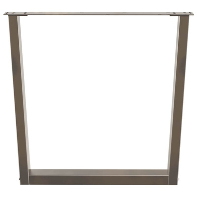Nogi do stołu jadalnego w kształcie litery V 2 szt. Naturalna stal 90x(72-73,3) cm Stal
