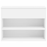 Ławka z półką, biała, 60x30x45 cm, materiał drewnopochodny