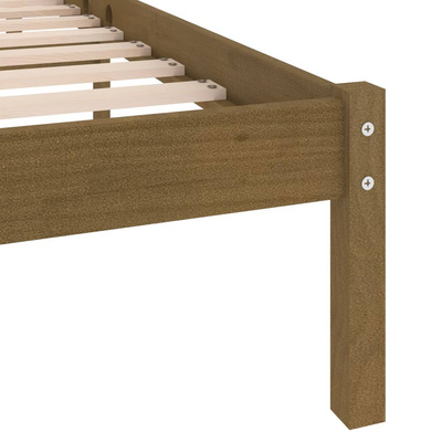 vidaXL Rama łóżka, miodowy brąz, lite drewno sosnowe, 200 x 200 cm