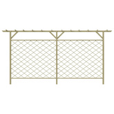 Ogrodzenie ogrodowe z kratką i pergolą, drewno