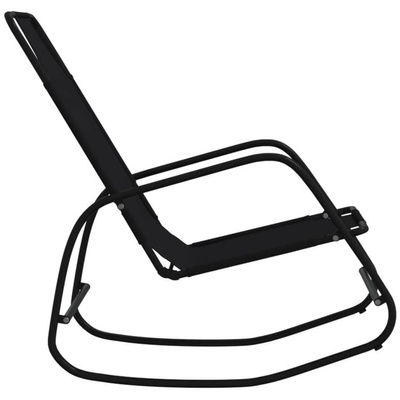 vidaXL Leżaki bujane, 2 szt., czarne, stal i tworzywo textilene