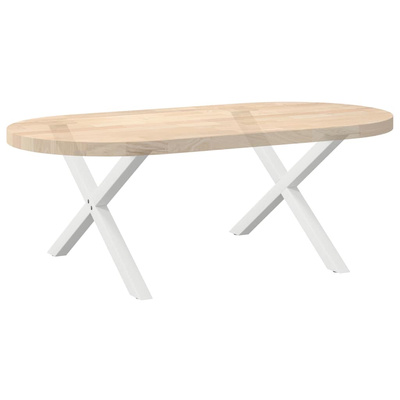Nogi do stolika kawowego w kształcie litery X 2 szt. Białe 70x(42-43) cm Stal