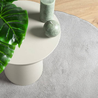 vidaXL Dywan OVIEDO z krótkim włosiem, szary, Ø 280 cm