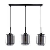 Jonera lampa wisząca czarny 3x40 E27 klosz dymiony 33-08435