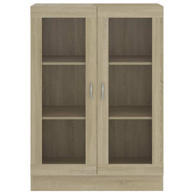 Witryna, dąb sonoma, 82,5x30,5x115 cm, materiał drewnopochodny