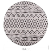 vidaXL Dywan z możliwością prania, 120 cm, czarno-biały