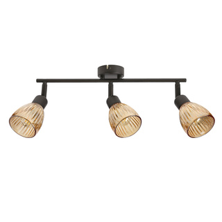 Lampa sufitowa Amcos listwa ze szklanymi kloszami 3-punktowa do salonu