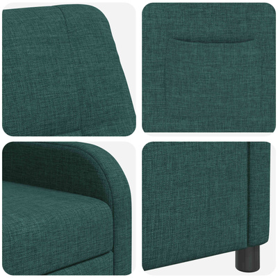 Fotel recliner Ciemnozielony tkanina