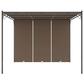 Altana ogrodowa z zasłoną, 3 x 3 x 2,25 m, kolor taupe