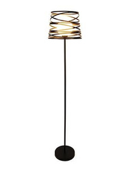 Lampa podłogowa metalowa czarna + szklany klosz Akita Ledea 50601060