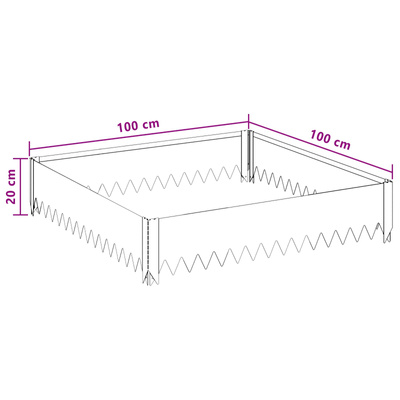 Krawężnik do trawnika 100 x 100 x 20 cm Stal antracytowy