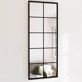 vidaXL Lustro ścienne, czarne, 100 x 40 cm, metal