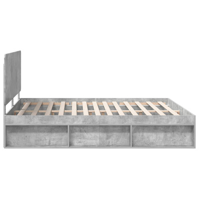 Ramka łóżka Betonowy szary 180 x 200 cm Lite drewno sosnowe