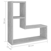 vidaXL Półki ścienne, 2 szt., szarość betonu, 50x15x50 cm