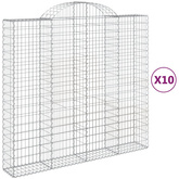 Kosze gabionowe, 10 szt, 200x50x180/200cm, galwanizowane żelazo