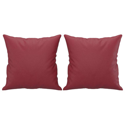 2-os. sofa z poduszkami, winna czerwień, 140 cm, sztuczna skóra