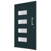 Drzwi frontowe, aluminium i PVC, antracytowe, 100x200 cm
