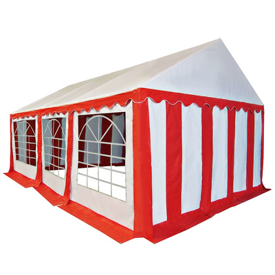 Namiot ogrodowy z PVC, 4x6 m, czerwono-biały