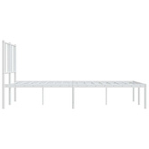 Metalowa rama łóżka z wezgłowiem biała, 140x200 cm model standard