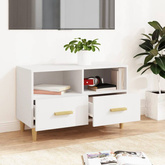 vidaXL Szafka pod TV, biała, 80x36x50 cm, materiał drewnopochodny wariant 8