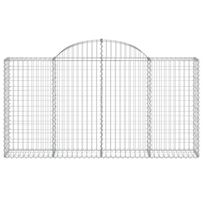Kosze gabionowe, 9 szt, 200x30x100/120 cm, galwanizowane żelazo
