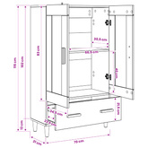 Highboard Czarny dąb 70 x 31 x 115 cm Drewno inżynieryjne