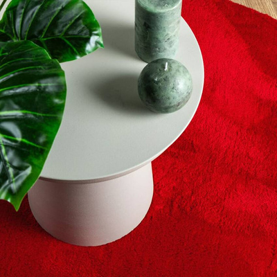 vidaXL Dywan HUARTE z krótkim włosiem, czerwony, Ø 100 cm