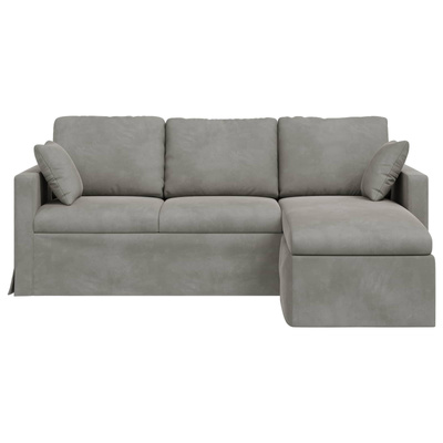 Sofa Jasnoszary 198 x 134 x 80 cm Aksamit