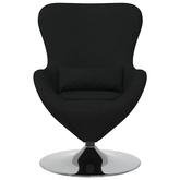 Fotel jajo Czarny 63 x 73 x 90 cm tkanina