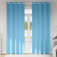 Firany blackout z kółkami 2 pcs Jasnoniebieski 260 x 140 cm