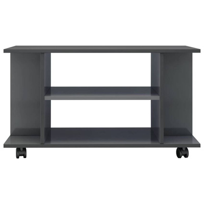 vidaXL Szafka pod TV, wysoki połysk, szara, 80x40x45 cm