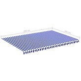 Zapasowa tkanina na markizę, niebiesko-biała, 5x3,5 m, poliester