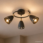 Lampa spirala sufitowa COTY 3x40W E14 czarna