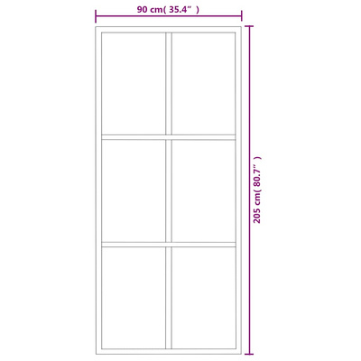 vidaXL Drzwi przesuwne, szkło ESG i aluminium, 90x205 cm, czarne