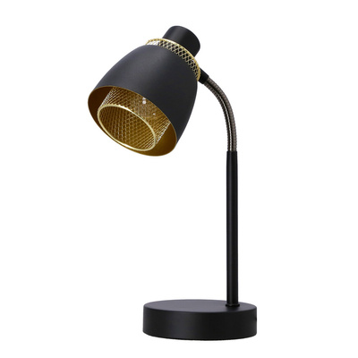 Aleksandria lampa stołowa  e14 klosz czarny+złoty