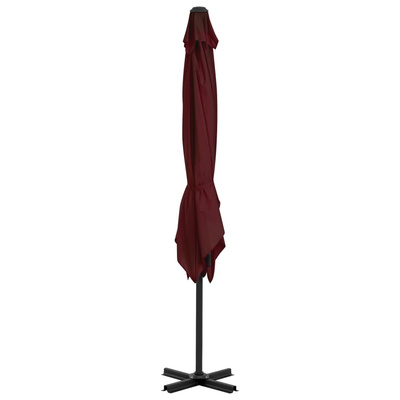 vidaXL Parasol wiszący na aluminiowym słupku, bordowy, 250x250 cm