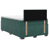 Łóżko Box Spring z materacem i LED Ciemnozielony 120 x 190 cm