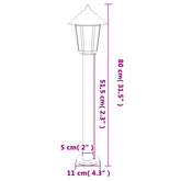 Lampy ogrodowe na słupku, 3 szt, czarne, 80 cm, stal nierdzewna