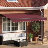 Elektryczna Rozkładana Markiza bordowy 2,5 x 2 m