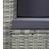 2-osobowa sofa ogrodowa z poduszkami, polirattan, szara