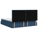 Łóżko ottoman z materacem niebieski 200 x 200 cm tkanina