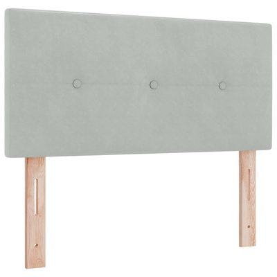 Łóżko Box Spring z materacem i LED jasnoszary 80 x 200 cm Welur