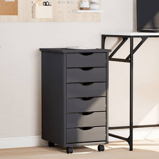 Szafka na kółkach MOSS, z szufladami, szara, sosna