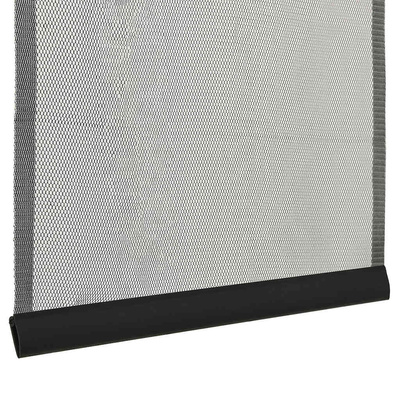 Moskitiera na drzwi, z siatką, czarna, 100x220 cm, poliester