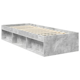 Ramka łóżka Szary beton 75 x 190 cm Lite drewno sosnowe